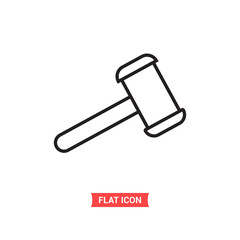 Judge gavel vector icon, auction symbol. Simple illustration for web or mobile app