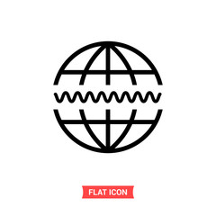 Web vector icon, globe symbol. Simple illustration for web or mobile app