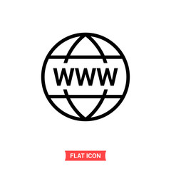 Web vector icon, www symbol. Simple illustration for web or mobile app