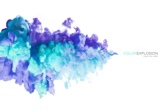 Color Explosion. Ink in water isolated on white background