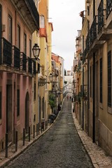 Naklejka premium Old colorful houses and streets of Lisbon