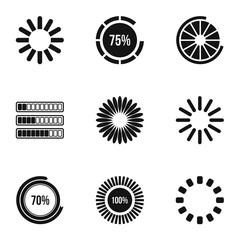 Fototapeta premium Download page icons set. Simple illustration of 9 download page vector icons for web