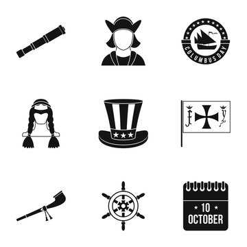 Pioneer icons set. Simple illustration of 9 pioneer vector icons for web