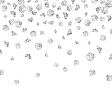 Shiny diamond gems falling isolated. Beautiful luxury jewelry brilliant elegance glowing stones