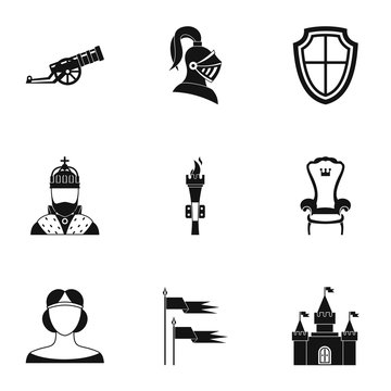 Military armor icons set. Simple illustration of 9 military armor vector icons for web