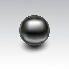 Chrome metal ball realistic isolated on white background.