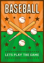 Baseball Sport Retro Pop Art Poster Signage