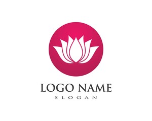 Lotus flowers design logo Template