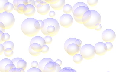 Light pastel colored background purple bubbles. Wallpaper, texture with bubbles. 3D illustration