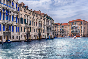 Scenic architecture along the Grand Canal in Venice, Italy