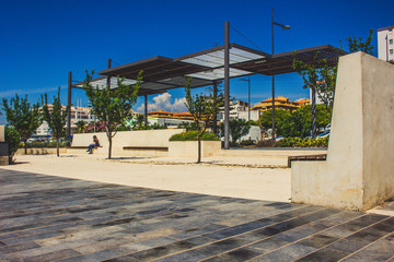 Boulevard San Pedro de Alcantara. Promenade in the city of San Pedro de Alcantara, Marbella. Malaga Province, Andalusia, Spain. Picture taken – 22 may 2018.