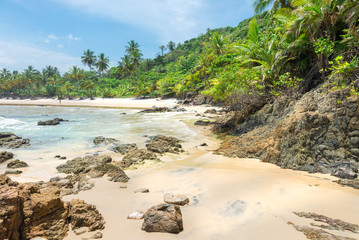 Beautiful beach scenary in South America tropical area
