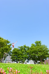 高層マンションの建設イメージ Construction work of high-rise building