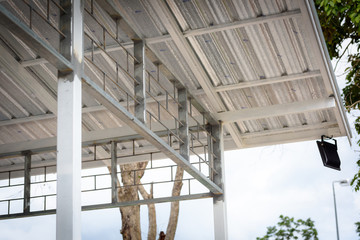 Steel structure under the roof of the house.
