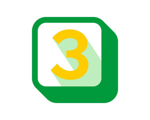 Fototapeta premium three number typography typeset logotype numeral numeric nominal image vector icon