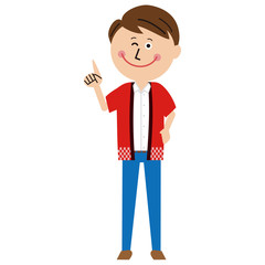 ポップなビジネスマン ハッピを着て　ポイント解説　全身