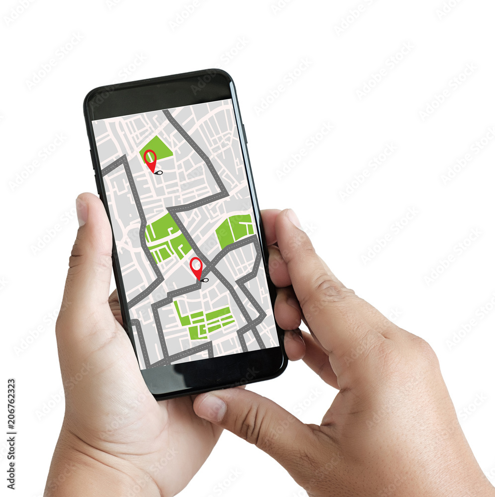Poster gps map to route destination network connection location street map with gps icons navigation