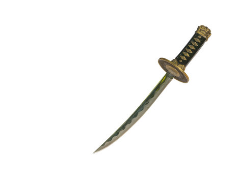 sword steel blade samurai ancient isolated on white background and clipping path