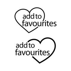 Add to favourites on the white background. Flat vector illustration.