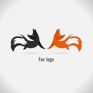 fox logo white and black. on white background. vector. Illustration. logo. symbol. abstract