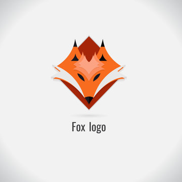 face fox logo white and black. on white background. vector. Illustration. logo. symbol. abstract. design. Animals