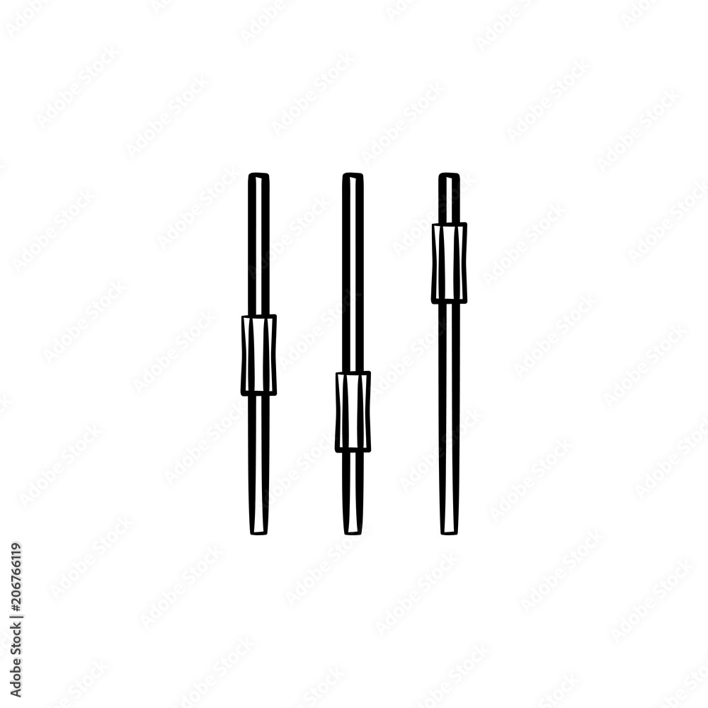 Sticker Audio record controllers hand drawn outline doodle icon. Audio mixer tuner, studio recording concept vector sketch illustration for print, web, mobile and infographics isolated on white background.