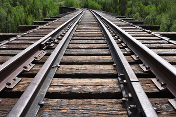 Fototapeta na wymiar Old Abandoned Train Tracks