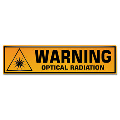 Vector and illustration graphic style,Optical Radiation Hazard symbol,Yellow rectangle Warning Dangerous icon on white background,Attracting attention Security First sign,Idea for presentation EPS10.