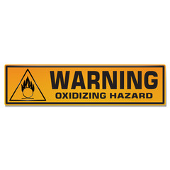 Vector and illustration graphic style,Oxidizing Hazard Symbol,Yellow rectangle Warning Dangerous icon on white background,Attracting attention Security First sign,Idea for presentation EPS10.