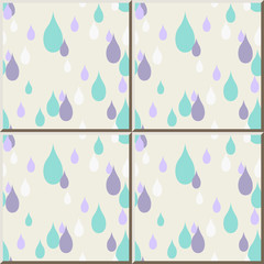Ceramic tile pattern pastel chic colorful water drop shape