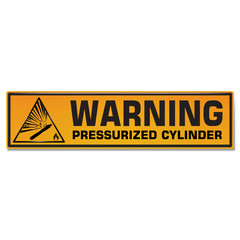 Vector and illustration graphic style,Pressurized Cylinder Hazard symbol,Yellow rectangle Warning Dangerous icon on white background,Attracting attention Security First sign,Idea for presentation, EPS