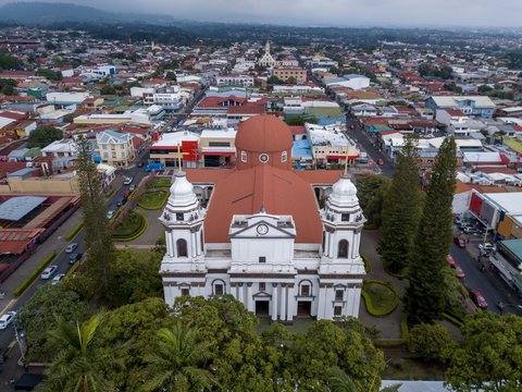 Beautiful aerial view of Alajuela Costa Rica