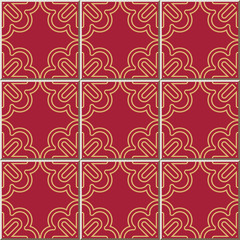 Ceramic tile pattern Curve Cross Frame Line Flower