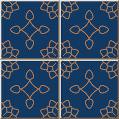 Ceramic tile pattern Star Curve Cross Frame Flower