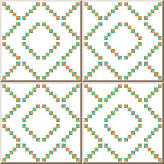 Ceramic tile pattern Mosaic Pixel Check Geometry Cross Frame