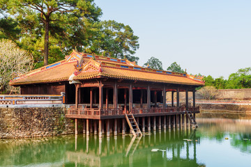 Fototapeta na wymiar View of Xung Khiem Pavilion, the Tu Duc Royal Tomb