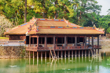 Fototapeta na wymiar Scenic view of Xung Khiem Pavilion, the Tu Duc Tomb