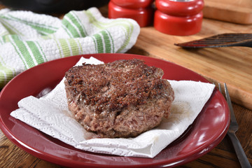 Cooked hamburger