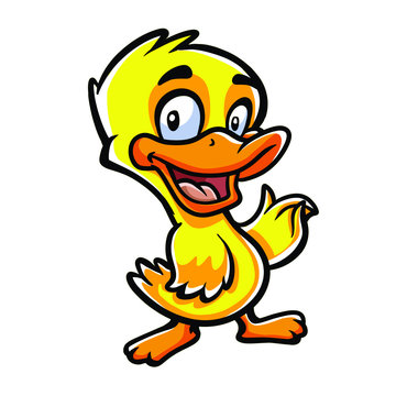 Duck Cute Mascot Design Vector