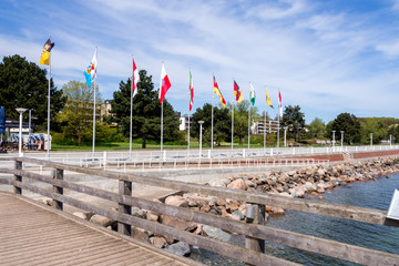 view from the wooden jetty to the promenade