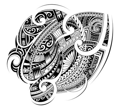 Naklejka Maori style tribal tattoo shape