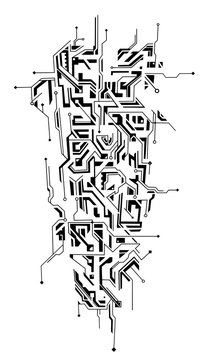 Naklejki Circuit ornament as a tattoo sleeve shape