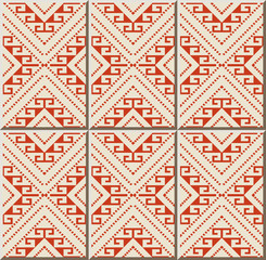 Ceramic tile pattern Check Diamond Geometry Cross Frame Dot Line