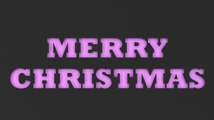 Purple Merry Christmas words cut in black paper