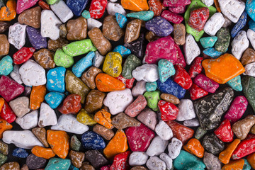 Colored candy made in the form of pebbles sold in the store in Egypt, close up