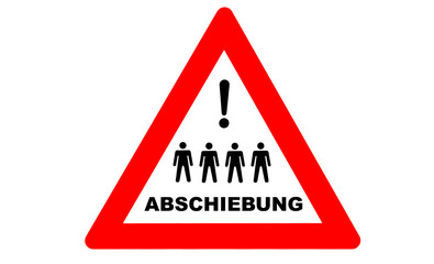 Obraz premium Abschiebung Warnschild