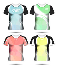 Set of Soccer sport t-shirt layout design poly template and polo shirt vector illustration