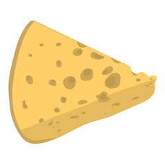 Cheese vector icon isolated on white background. Flat yellow milk food symbol for web site design, mobile app. Logo triangle block cheese illustration