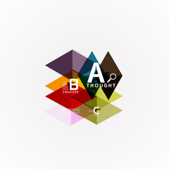 Paper infographic banner template with a b c options, infographics elements