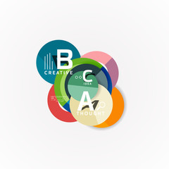 Abstract geometric option infographic banners, a b c steps process